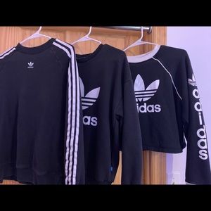 3 Adidas Crew Necks